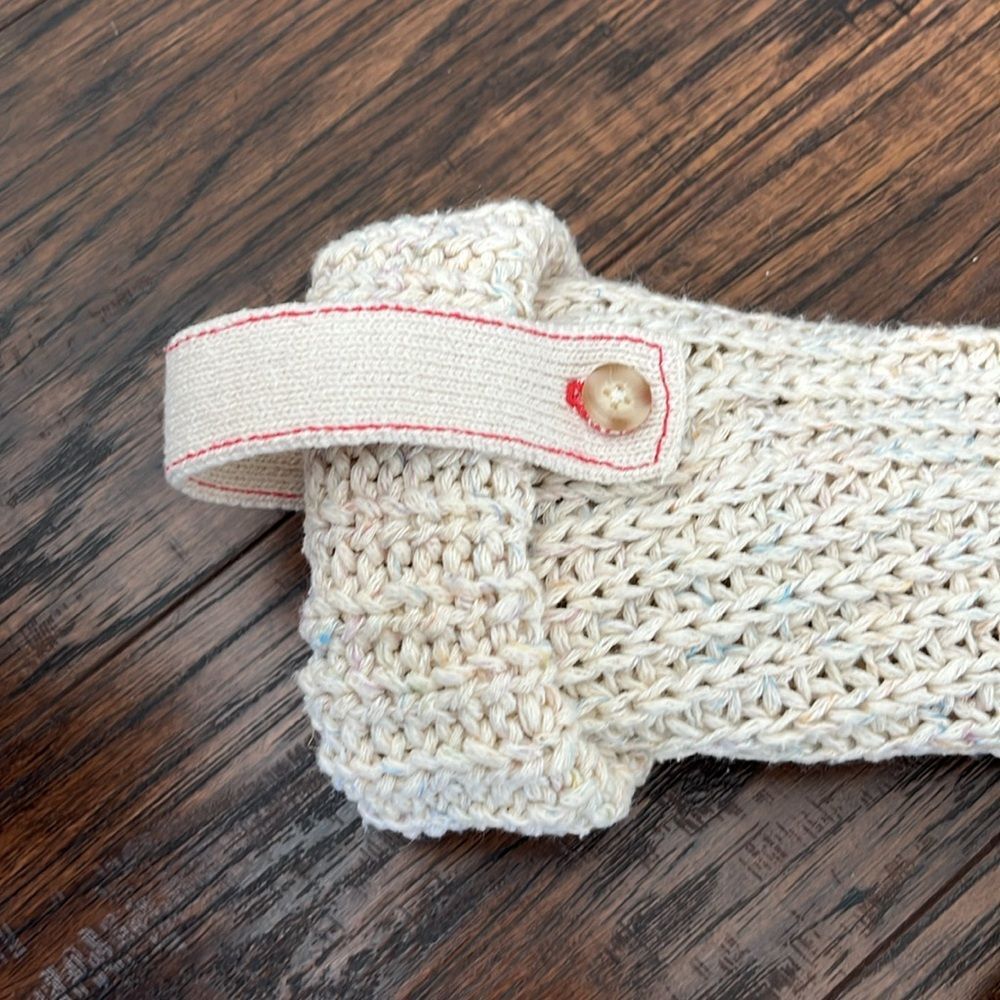 Anthropologie Cotton Knit Pullover Scoop Neck Sweater White Oversized Small - Picture 4 of 7